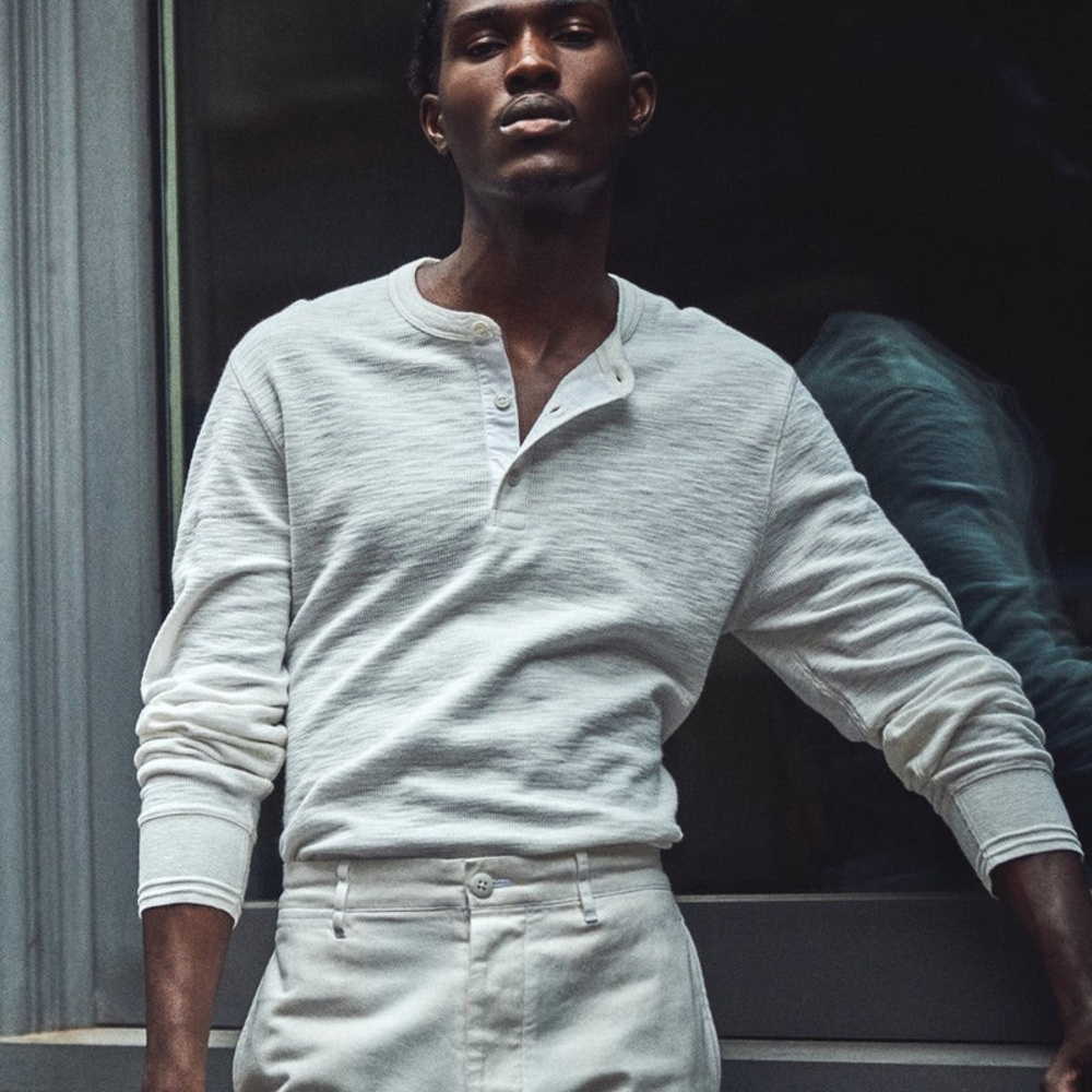 Todd Snyder White Long Sleeve Henley